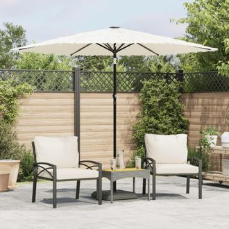Berkfield Home Garden Parasol with Steel Pole White 268x268x226 cm | Size: 268 x 268 x 226 cm