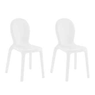 Decorspace 2 X Sillas De Polietileno Comedor Bar Restaurante Dise&ntilde;o Moderno Chlo&eacute; Stock - Blanco