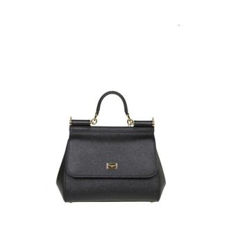 Dolce & Gabbana Peque&ntilde;o bolso Sicily de piel de becerro Dauphine - Bags - Mujer - Negro - ONE SIZE