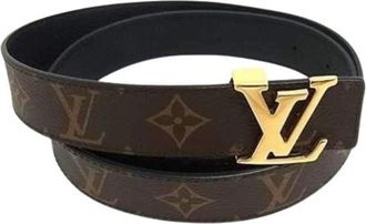 Louis Vuitton Pre-owned Vintage Canvas Belt - Dames - Vintage Accessoires - Bruin - ONE Size - Leer - Vintage