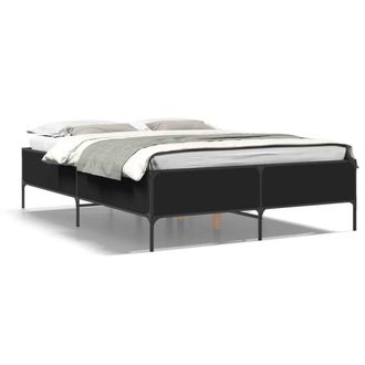 Berkfield Home Bed Frame without Mattress Black 135x190 cm Double