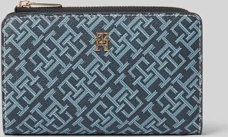 Tommy Hilfiger Portemonnaie mit TH-Allover-Muster in Dunkelblau, Gr&ouml;&szlig;e 1