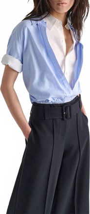 Dorothee Schumacher Powerful Ease Blouse In Oxford Blue