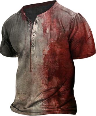 Generic Halloween Costumes Men Clothes Mens T Shirt Problem Solved T-Shirt Blood Tshirt for Costume Shirts T-Shirts Mans Bloody Mens Tshirts Multi Short Sleev
