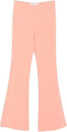 Simona Corsellini Wijde broek met plooien - Dames - Wijde Broeken - Oranje - M - Polyester - Broeken