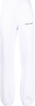 Off-white logo-print track pants - women - Cotton/glass - M