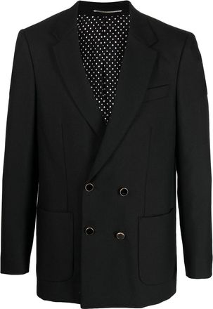 Pantaloni Torino double-breasted wool blazer - men - Mohair/Polyester/Virgin Wool - 50 - Black