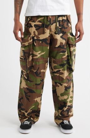 Billionaire Boys Club BB Star Loose Fit Camo Cotton Ripstop Cargo Pants in Kelp at Nordstrom, Size Xx-Large