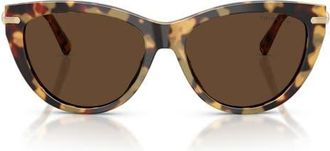 Tiffany & Co. 55mm Cat Eye Sunglasses in Blonde Havana /Light Brown at Nordstrom