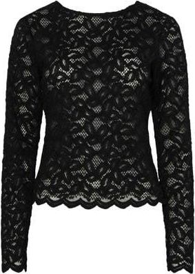 Pieces kanten top zwart