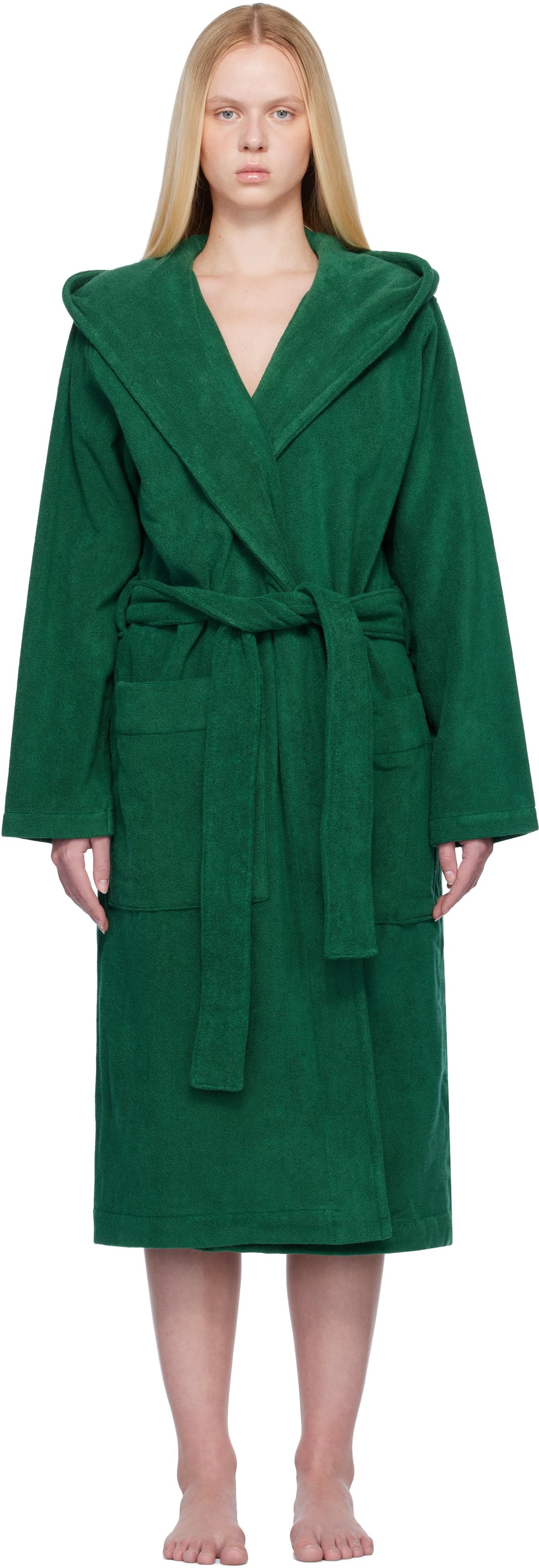 【関税込み】Tekla ブルー Terry Hooded バスローブ Hooded bathrobe – striped – Clear Blue | Tekla Fabrics