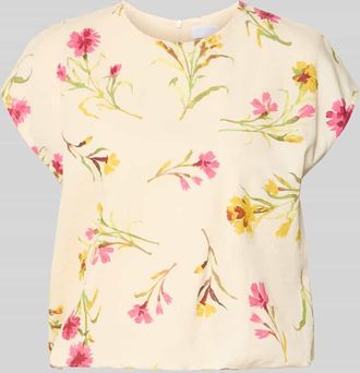 Jake*s Blusenshirt mit Kapp&auml;rmeln und Rundhalsausschnitt in Beige, Gr&ouml;&szlig;e 32