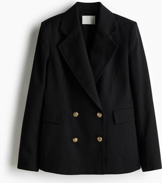 H&M Zweireihiger Blazer - Schwarz