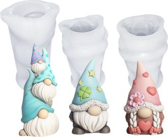 OEM Molde De Silicona De Duende Navide&ntilde;o, Juego De 3 Moldes De Silicona, Moldes Navide&ntilde;os, Molde De Silicona De Duende De Yeso Para Fundici&oacute;n, Moldes De S