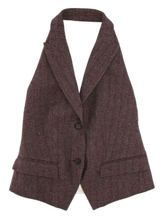 Lorena Antoniazzi herringbone collared jacket - Brown
