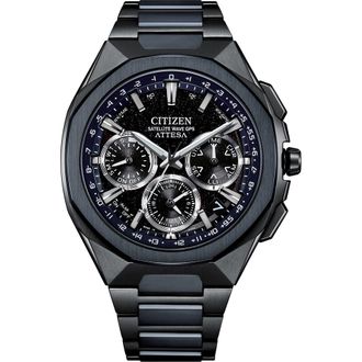 Citizen ATTESA Satellite Timekeeping Chronograph Super Titanium Bracelet Watch, 43.2mm in Black/Two-Tone at Nordstrom