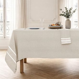 Febronie Mantel + 4 servilletas algod&oacute;n 150x250 beige