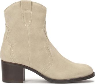Kazar Tijdloze su&egrave;de cowboy laarzen - Dames - Cowboylaarzen - Beige - 38 EU - Su&egrave;de - Schoenen