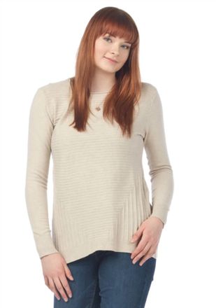 Papillon Assymetrical Stripe Sweater In Beige