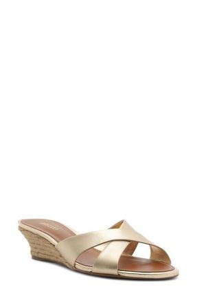 Arezzo Ava Wedge Sandal in Platino at Nordstrom, Size 7.5
