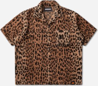 Neighborhood Men s Hippopotamus Terry Cloth Shortsleeve Shirt Leopard