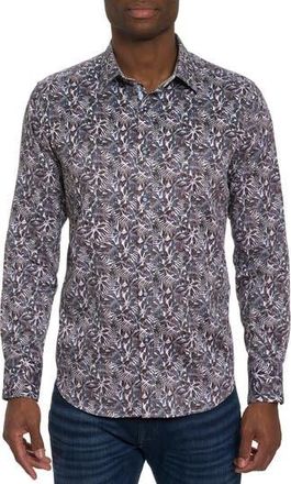 Robert Graham Aegean Stretch Button-Up Shirt in Black Multi at Nordstrom Rack, Size Xx-Large