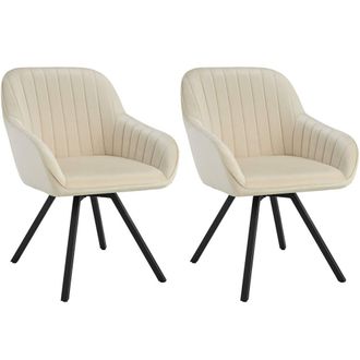 TecTake Armchair Snug Set Of 2 - Cream | Size: 2 Pack