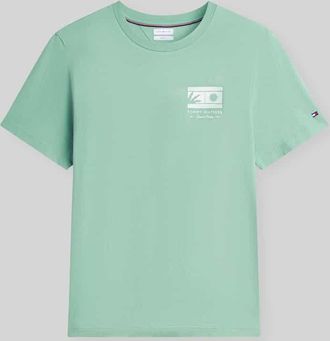 Tommy Hilfiger Regular Fit T-Shirt aus reiner Baumwolle in Hellgruen, Gr&ouml;&szlig;e XXL