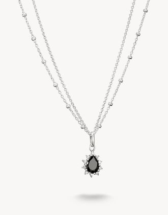 Thomas Sabo Collana con pendente a goccia tonalit&agrave; argento e nero