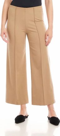 Karen Kane Calla Cropped Pintuck Wide-Leg Pants In Camel