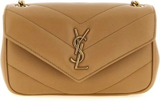 Saint Laurent Bolso bandolera de piel acolchada con monograma - Bags - Mujer - Beige - ONE SIZE