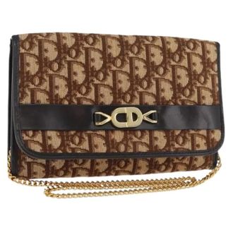 Dior Pre-owned Cross Body Bags, female, Brown, Size: ONE SIZE Pre-owned Trotter Canvas Shoulder Bag