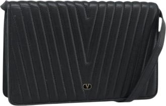 Valentino Pre-owned Vintage Schoudertas - Dames - Vintage Schoudertas - Zwart - ONE Size - Leer - Vintage