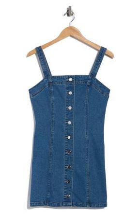 Vigoss Button Front Denim Dress in Medium Wash at Nordstrom Rack, Size X-Large
