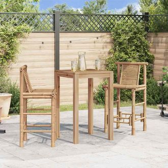 vidaXL Asientos De Bar 2 Pcs Bamb&uacute;