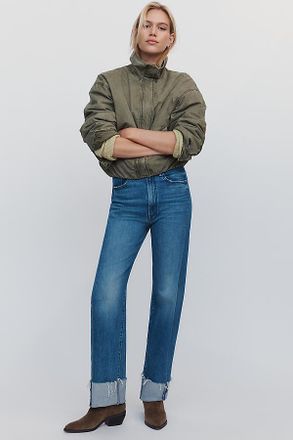 Mother The Pixie Roller High-Rise Cropped Wide-Leg Jeans