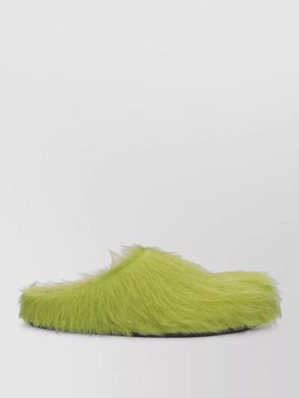 Marni faux fur flat sole round toe mules