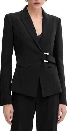Patrizia Pepe Slim Fit Blazer - Dames - Blazers - Zwart - L - Leer - Jassen