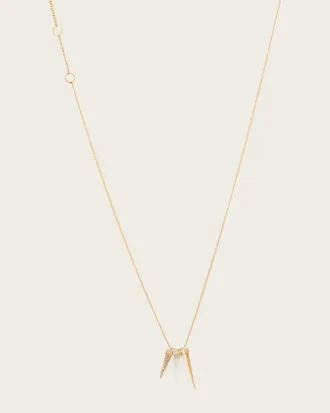 AllSaints Brass Laio Pave Spike Necklace, Size: One Size