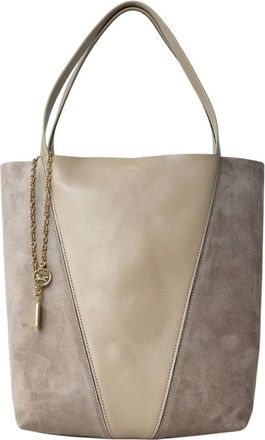 Chlo&eacute; Tote Bags, female, Beige, Size: ONE SIZE Spin Suede Tote Bag