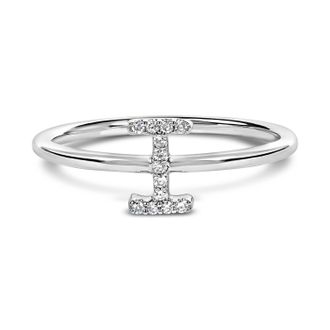 House of Brilliance 10K Gold Diamond Accent Initial A-Z Ring