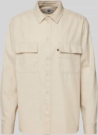 Wood Wood Relaxed Fit Freizeithemd mit Brusttasche in Hellgrau, Größe XXL