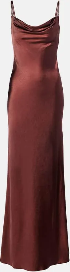 Embellished satin gown