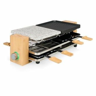 Princess Raclette Pure 8, 8 Personas, Antiadherente, Aluminio, Negro, Gris, Madera, Estilo Cl&aacute;sico - Princess