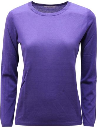 KANGRA Zijde/Kasjmier Trui in Blauw - Dames - Ronde hals truien - Paars - S - Kasjmier - Truien & Vesten