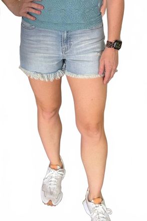Hidden Jeans Frayed Denim Shorts In Light Wash
