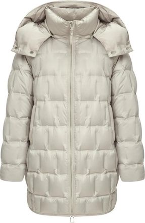 Cesare Gaspari Donsjas met capuchon- halflang - Dames - Dons jassen - Beige - XL - Polyester - Jassen