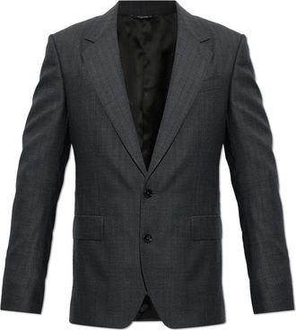 Dolce & Gabbana Jassen, Heren, Grijs, XL, Wol, Wol Blazer Met Enkele Split