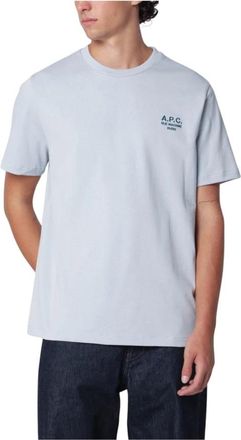 A.P.C. T-shirt Standard Rue Madame - Heren - T-shirts - Blauw - L - Katoen - Tops