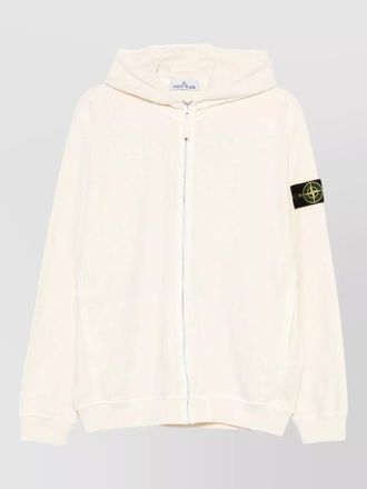 Stone Island hooded sweatshirt ribbed cuffs vertical pockets